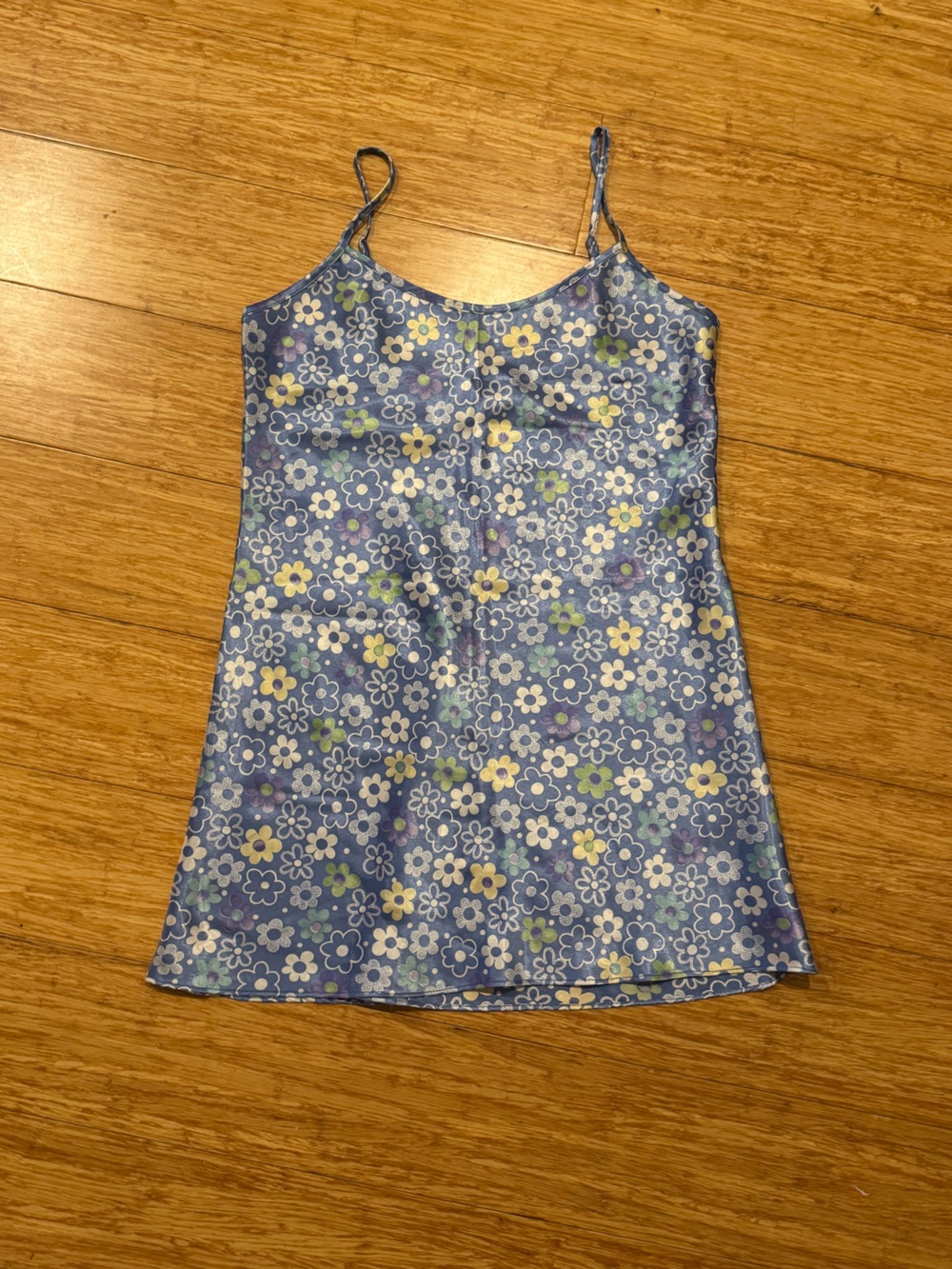 Angelique Blue floral simple lingerie slip dress